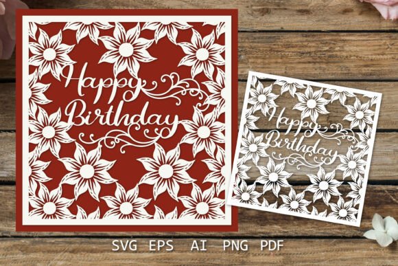 Download Happy Birthday Card SVG, Paper Cut SVG - Day Collection