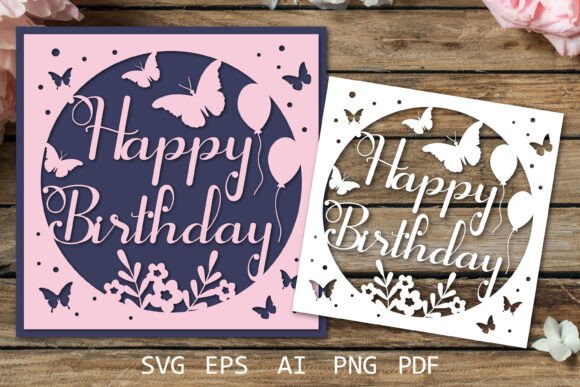 Download Happy Birthday Card SVG Design - Day Collection