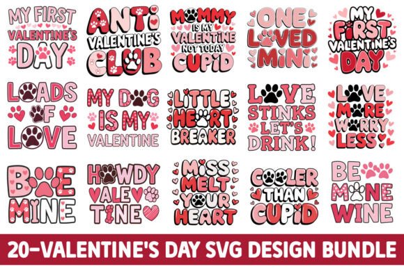 Download Valentine's Day SVG Retro Design Bundle - Day Collection
