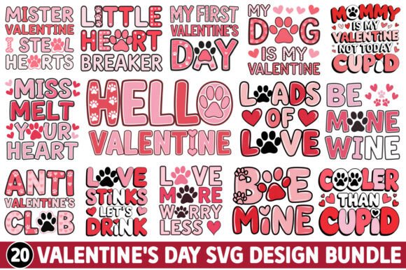 Download Valentine's Day SVG Retro Design Bundle - Day Collection