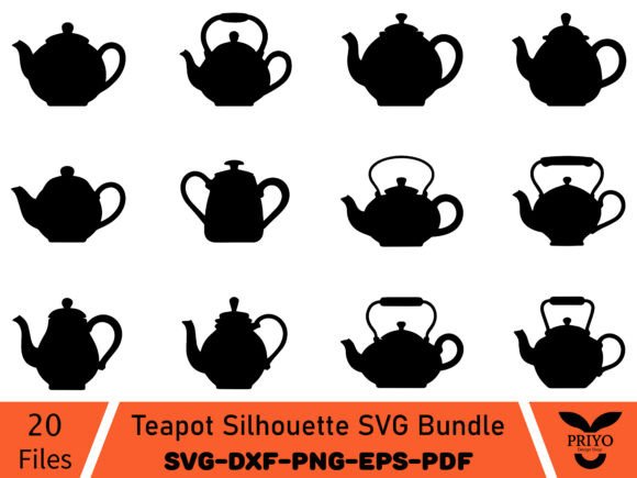 Download Teapot Silhouette SVG Bundle - Silhouette Collection