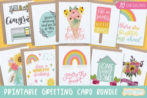 Download Printable Greeting Card Bundle, Everyday - Day Collection