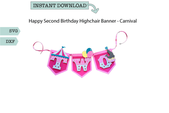 Download Happy Second Birthday Highchair Banner - Day Collection