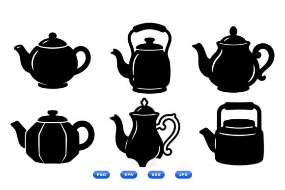 Download Vintage Teapot Silhouette SVG - Silhouette Collection