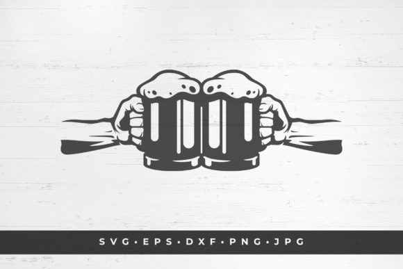 Download Two Hands Holding Beer Mugs Silhouette - Silhouette Collection