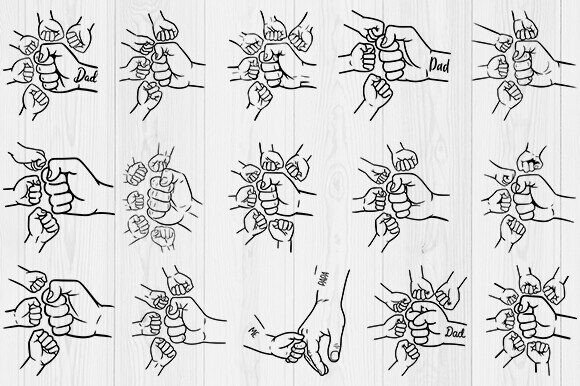 Download Father's Day Fist Bump Set Svg Bundle - Day Collection