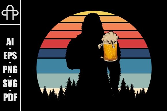 Download Bigfoot Silhouette Beer Retro - Silhouette Collection