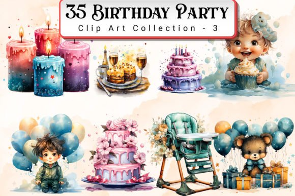 Download Birthday Party Clipart Bundle 3 - Day Collection