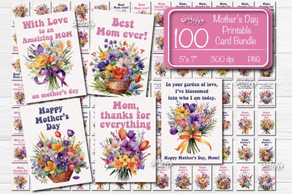 Download Mother’s Day Card Printable Bundle PNG - Day Collection