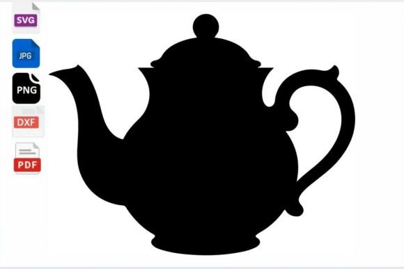 Download Vintage Teapot Silhouette SVG DXF PNG - Silhouette Collection