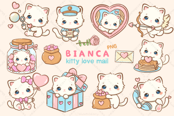 Download Kawaii White Cat Valentines Day - Day Collection