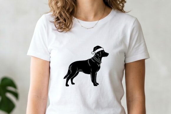 Download Dog in Santa Hat Silhouette Clipart - Silhouette Collection