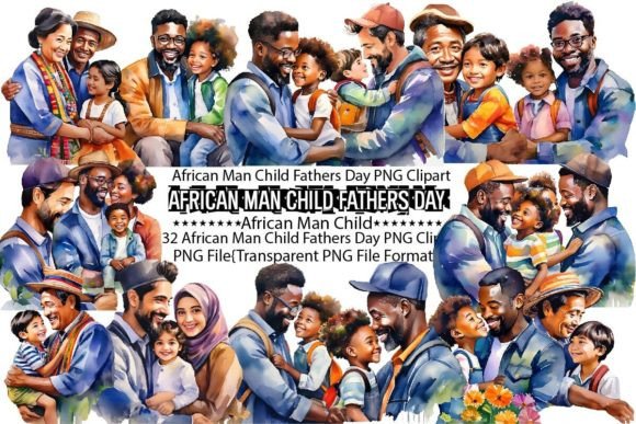 Download African Man Child Fathers Day PNG Bundle - Day Collection