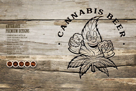 Download Cannabis Leaf Joint Beer Silhouette - Silhouette Collection