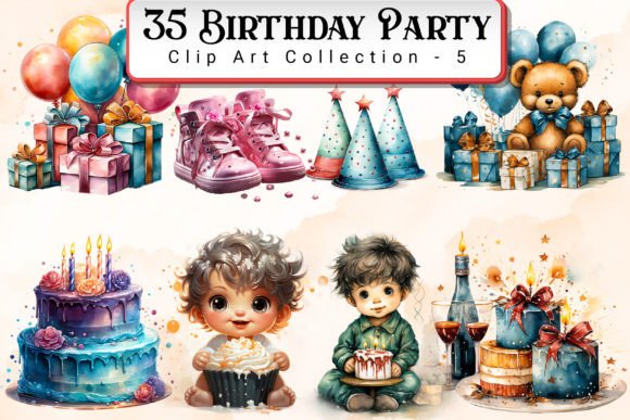 Download Birthday Party Clipart Bundle 5 - Day Collection