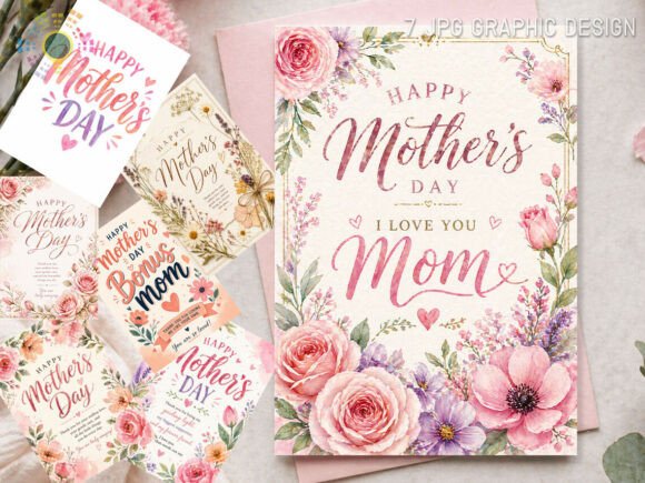 Download Mother’s Day Floral Greeting Card Bundle - Day Collection
