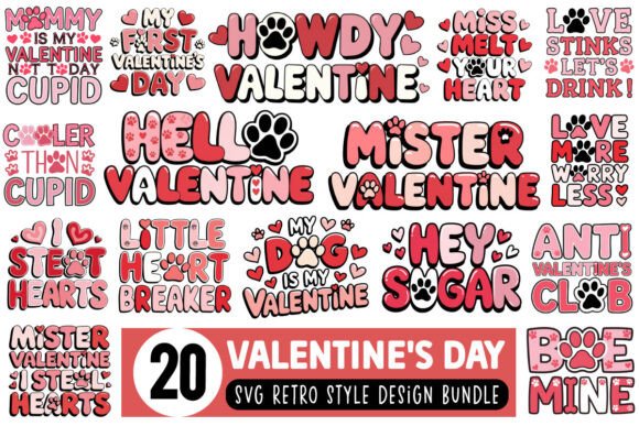 Download Valentine's Day SVG Retro Design Bundle - Day Collection
