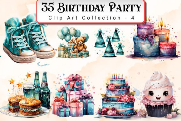 Download Birthday Party Clipart Bundle 4 - Day Collection