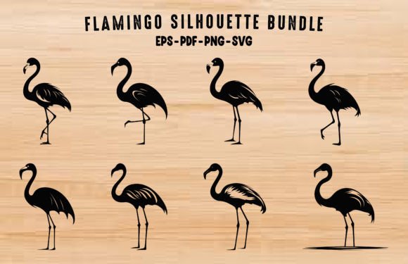 Download Flamingo Silhouettes Vector Clipart Set - Silhouette Collection