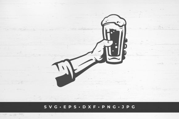 Download Man Hand Holding Beer Mug Silhouette - Silhouette Collection