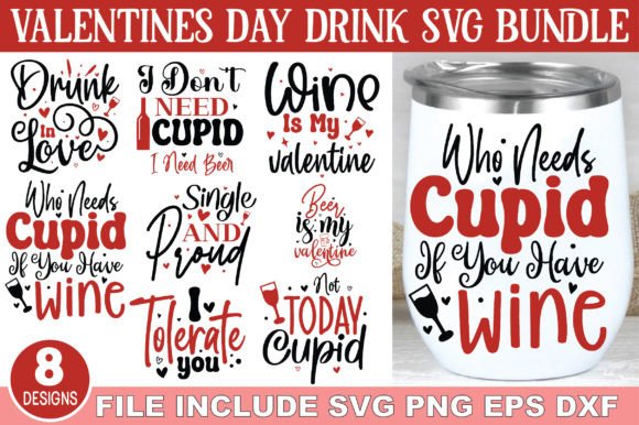 Download Free Valentines Day Drink SVG Bundle - Day Collection