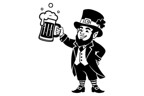 Download Lucky Leprechaun Beer Silhouette Design - Silhouette Collection