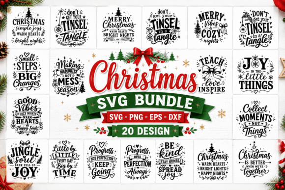 Download Christmas SVG Bundle, Holiday Quote SVG - Day Collection