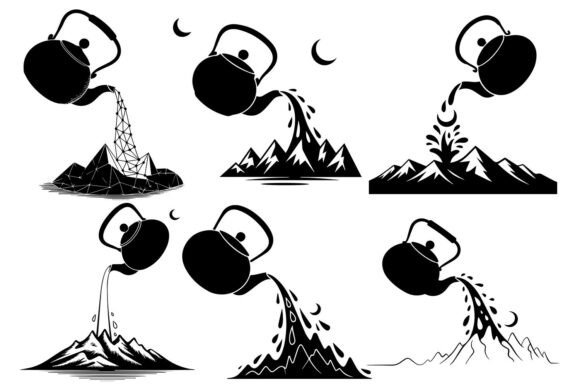 Download Mountain Teapot Silhouette Svg Bundle - Silhouette Collection