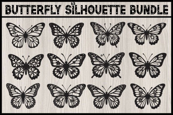 Download Floral Butterfly Silhouette SVG Bundle - Silhouette Collection