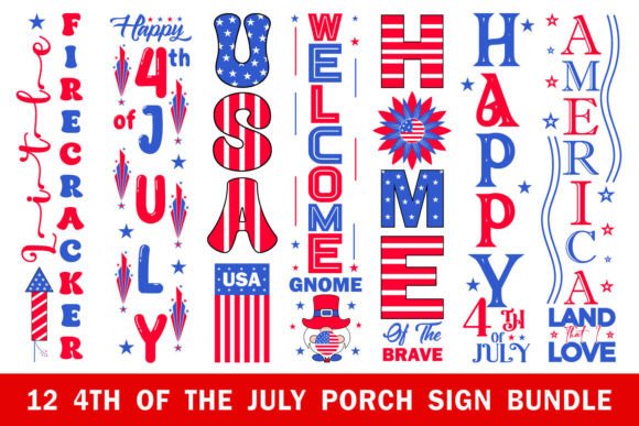 Download 4th of July Porch Sign SVG Bundle - Porch sign svg Collection