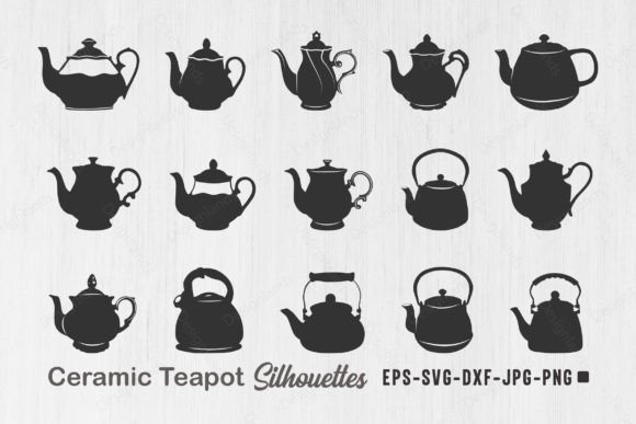 Download Ceramic Teapot Silhouette, Teapot Svg - Silhouette Collection