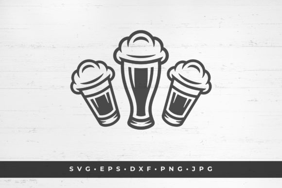 Download Craft Beer Mugs Silhouette - Silhouette Collection